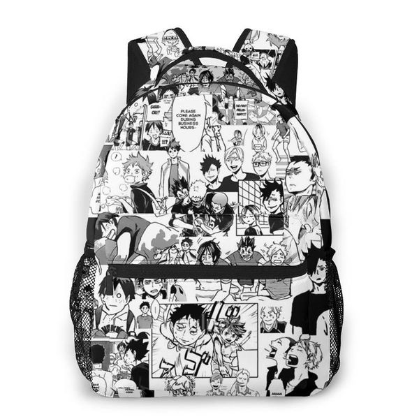 

backpack manga collage students school bags boy girl fashion haikyuu teens books