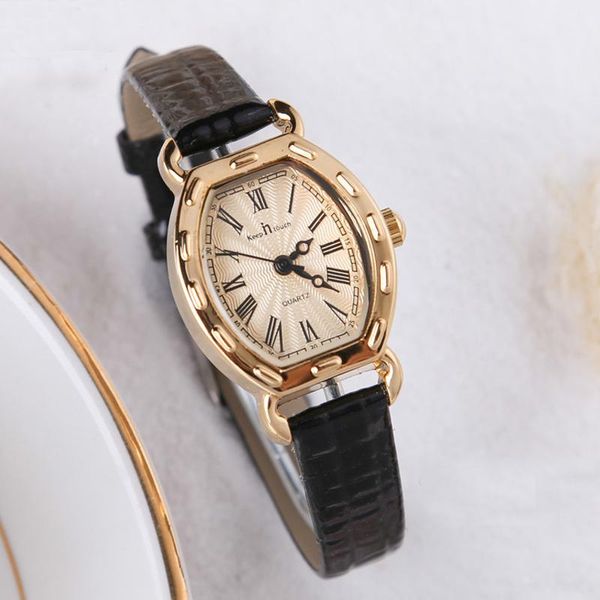

wristwatches women's bracelet watches simple square gold luxury quartz watch women small dial sports analog wrist ladies, Slivery;brown