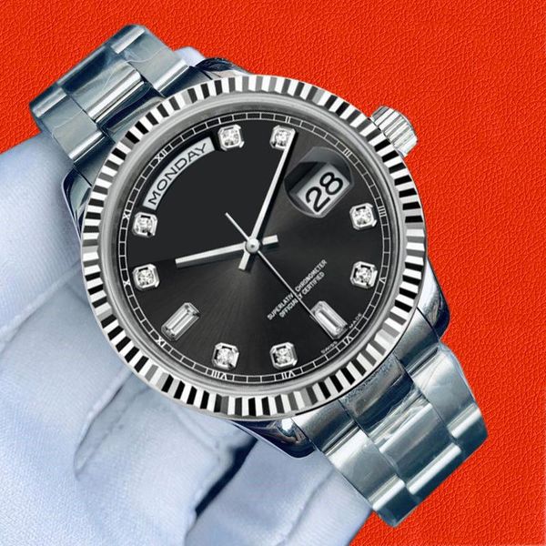 

wristwatches day-date women mechanical watches log type mens chronograph watch automatic relogio masculino, Slivery;brown