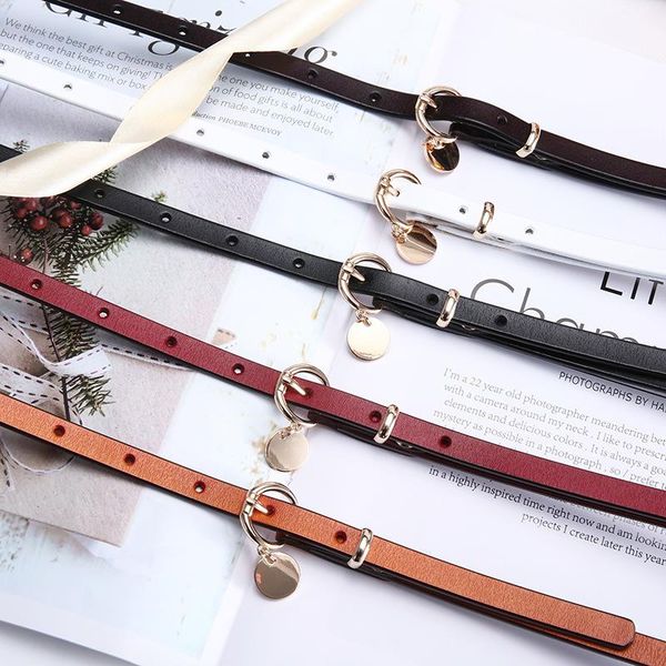 

belts ladies all-match thin belt retro decoration with dress small pendant 2021, Black;brown