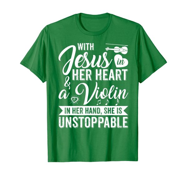 

With Jesus In Her Heart And a Violin In Her Hand T-shirt, Mainly pictures