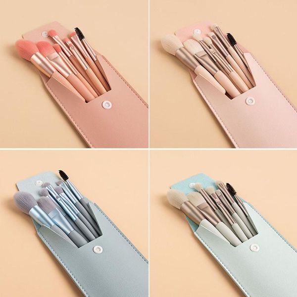 

makeup brushes 8 pcs mini travel portable soft set eye shadow foundation powder eyelash lip concealer blush make up brush