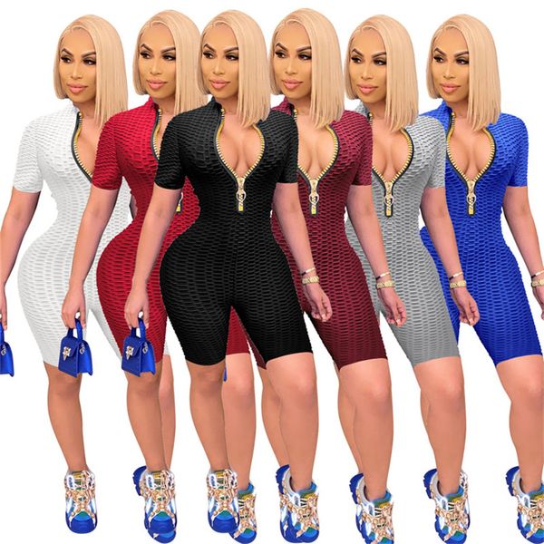 

plus size women yoga jumpsuits v neck rompers solid color onesie summer clothing slim bodysuit bodycon one piece pants 4910, Black;white