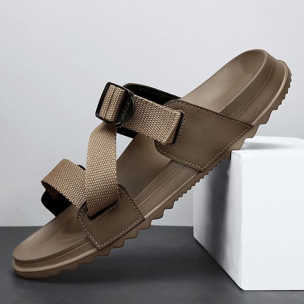 

slippers men's casual summer fashion soft bottom comfortable sandals easy to match good quality couples beach shoes upsk, Black