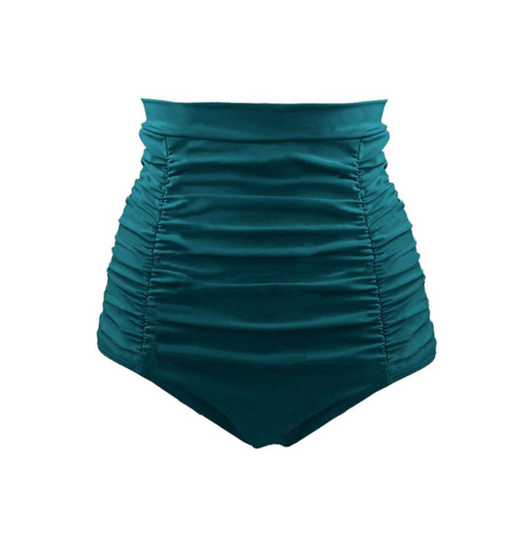 

women retro high waisted bikini bottom ruched swim short swimsuit bathing suit s-2xl plus size tankinis beachwear lc41026 two-piece sui