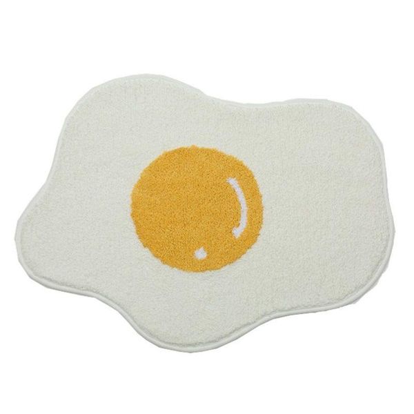 

carpets nordic style cartoon poached egg shape bath rug funny non slip bathroom mat water absorption entrance carpet kitchen home decor