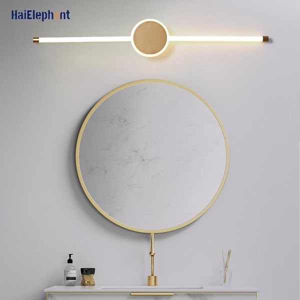 

gold dimming modern led bathroom mirror lights bedroom make up dressing indoor lighting dimmable lamps with remote control wall lamp
