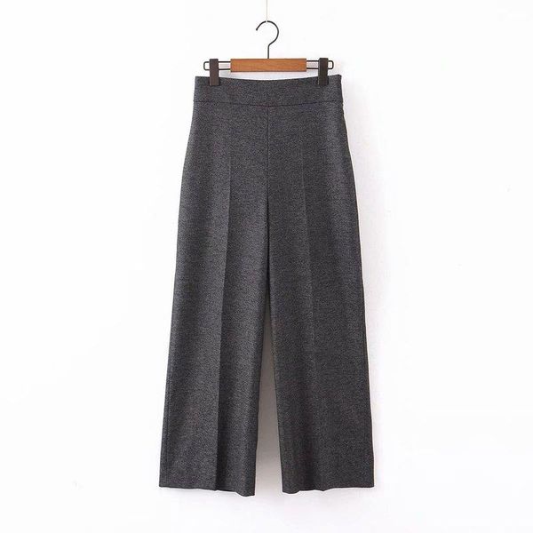 

women's pants & capris xq8-60-9159 european and american fashion point pattern wide leg, Black;white