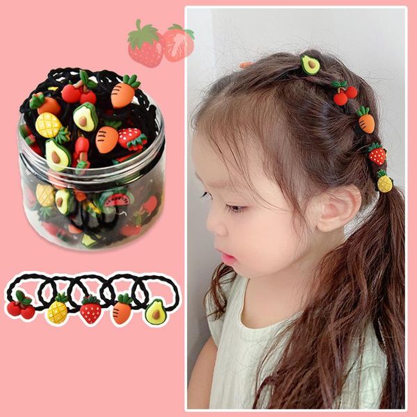 

kids rubber bands cute cartoon elastic hair girls tie band small elasticity baby ring princess headdress accessories, Slivery;white