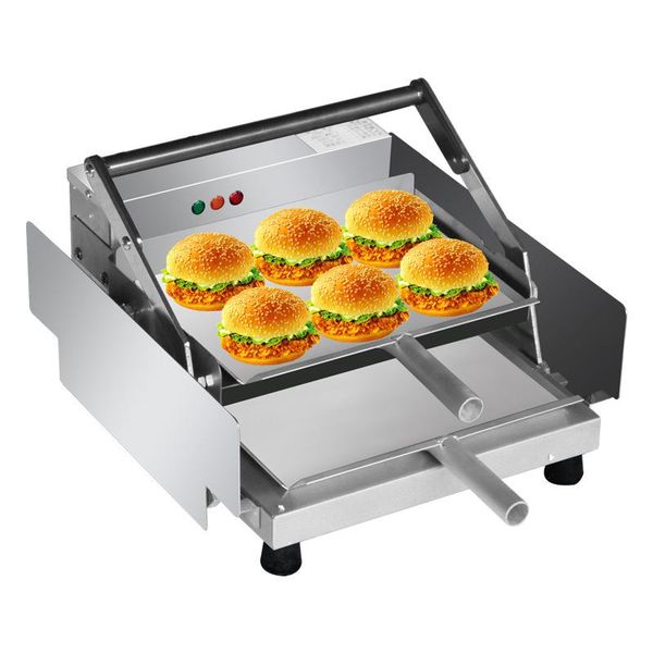 

bake burger machine commercial electric hamburger baking oven bread grill aluminum double layer batch bun toaster 220v makers