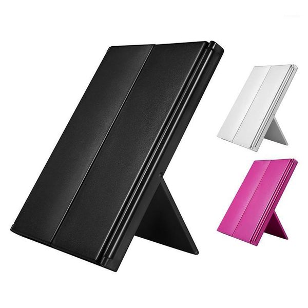 

tri-sided foldable mirror led press screen makeup cosmetic tablefor women beauty tool compact mirrors1