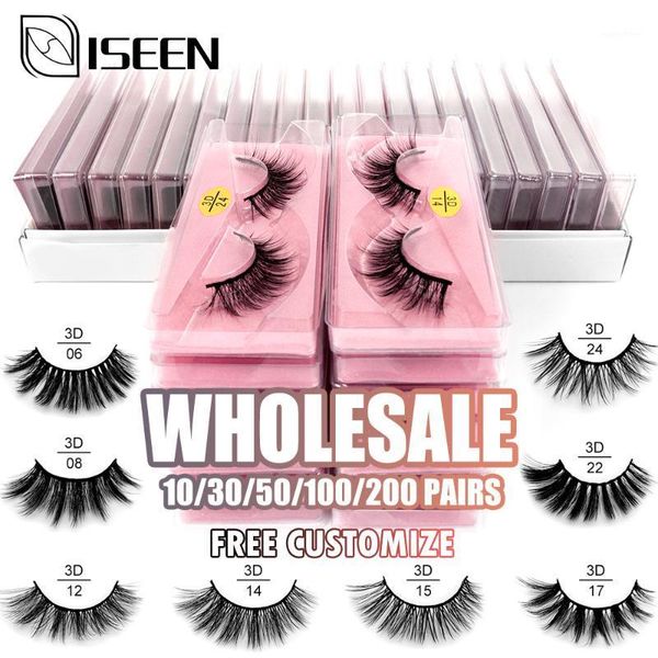 

wholesale eyelashes 10/50/100/200pcs 3d mink lashes natural soft makeup extension in bulk customize1
