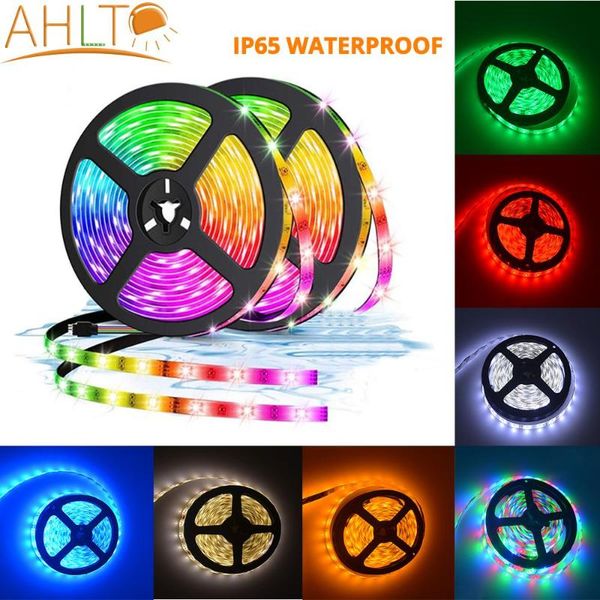 

strips 5m/roll rgb 2835 led strip light waterpoof desk lamp ceiling wall christmas lights 12v neon lighting for tv car backlight
