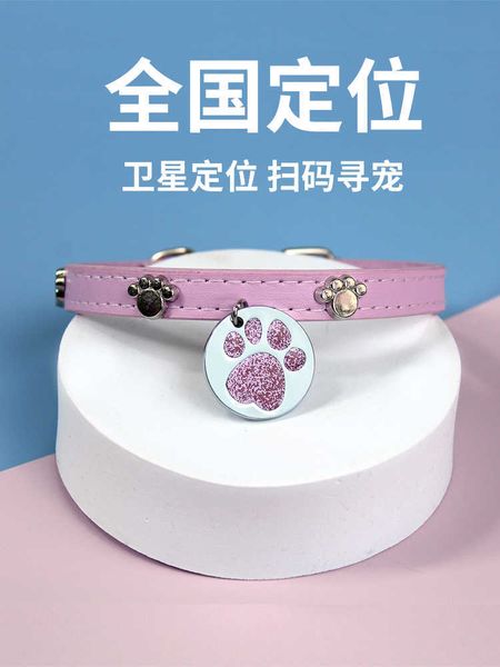 

dog lettering collar gps cat necklace pet positioning gold teddy chai dog tag