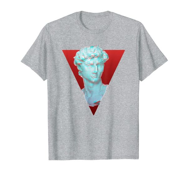 

vaporwave greek bust design with aesthetic glitch effect t-shirt, White;black