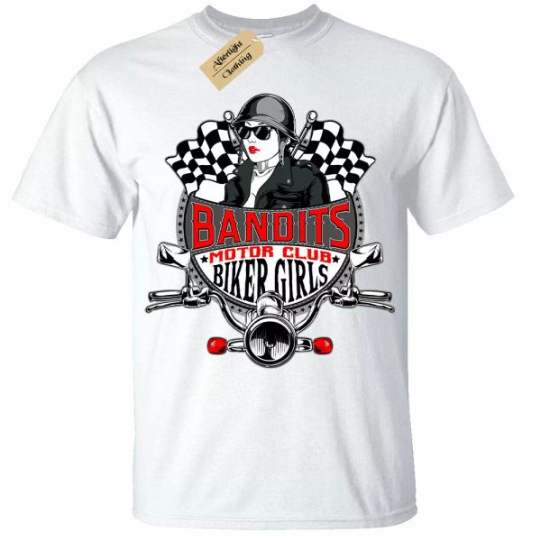 

Bandits T-Shirt Motard Filles Moteur Club Rider Hommes Blanc, White;black