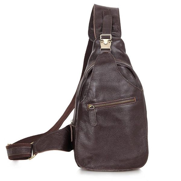

waist bags chest bag for men real leather brown business travel casual brand shoulder pack