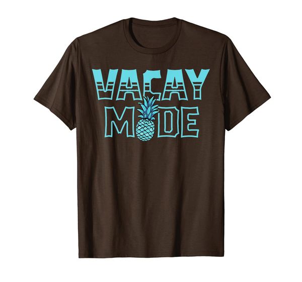 

vacay mode pineapple aloha hawaii vacation beach tropical t-shirt, White;black