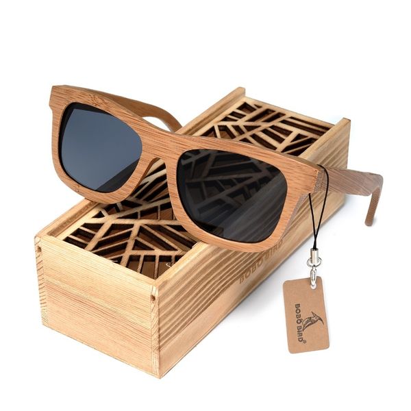 

sunglasses fashion bobo bird square men ladies polarized uv protection eyewear women bamboo glasses lunettes femmes solaire, White;black