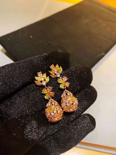 

stud earrings b family caibao skirt large and micro inlaid s925 silver, Golden;silver