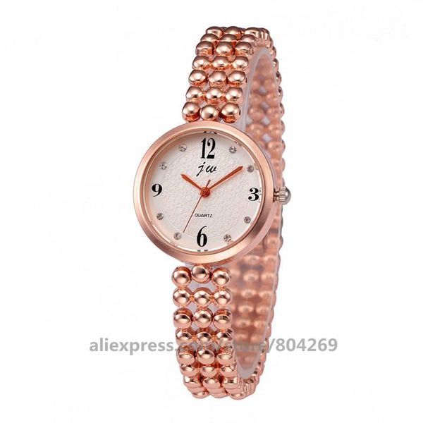 

wristwatches wholesale fashion women beads bracelet wristwatch sale dress watch elegant lady number jw 6032, Slivery;brown