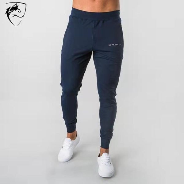 

spring autumn high-qua men's fitness bodybuilding sportswear sports pants male outdoor jogging casual, Black