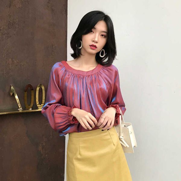 

women's blouses & shirts autumn korea fashion women long sleeve loose front and back wear single-breasted blouse ak8x, White