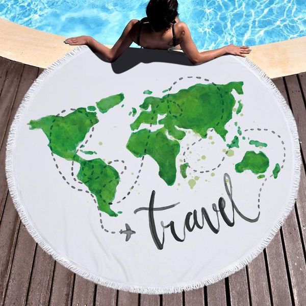 

towel the printed large round beach microfiber with tassels thick terry cloth towels serviette de plage