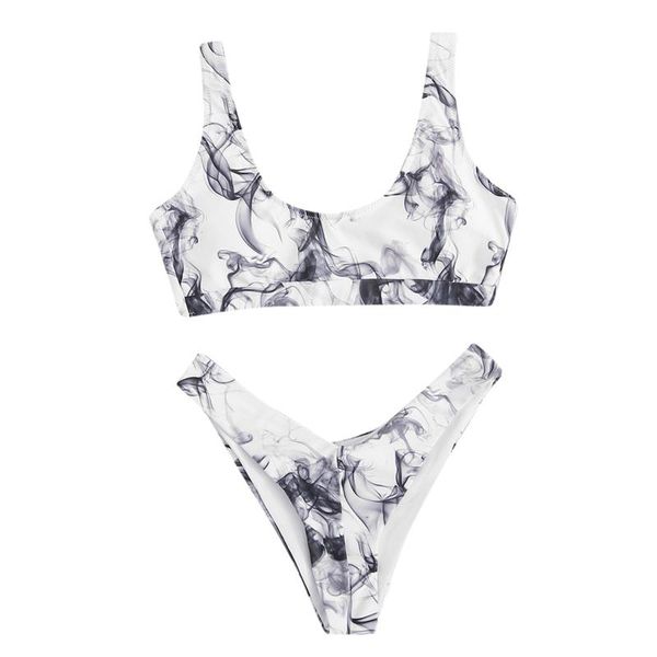 

women's swimwear bikinis print patchwork swimsuit women luxury 2021 set beach maillot de bain femme, White;black