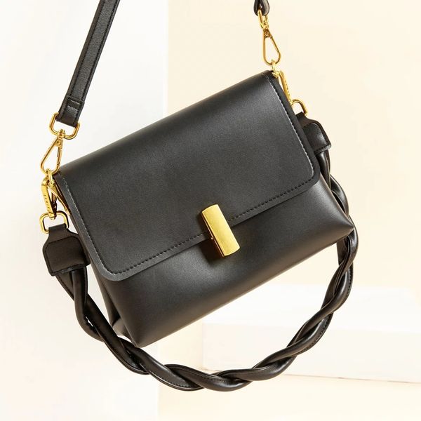 

pure color fashion woven strap hand lady messenger pu small square shoulder bag