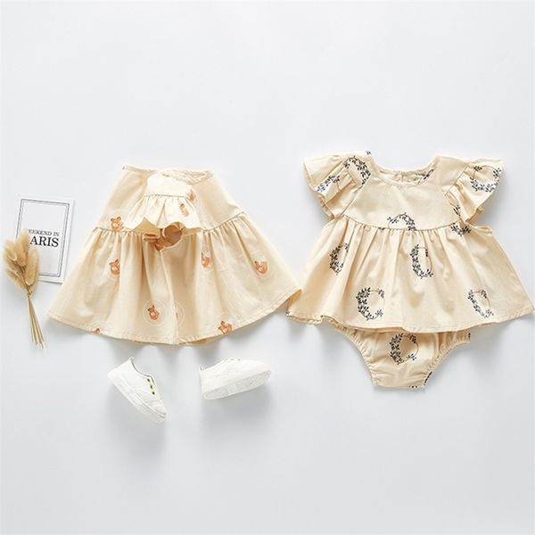 Baby Mädchen Kleidung Sets Sommer geboren Set Anzüge Mode Ausländischen Stil Reine Baumwolle 2-stück 3-6-12 monat Kleidung 210521