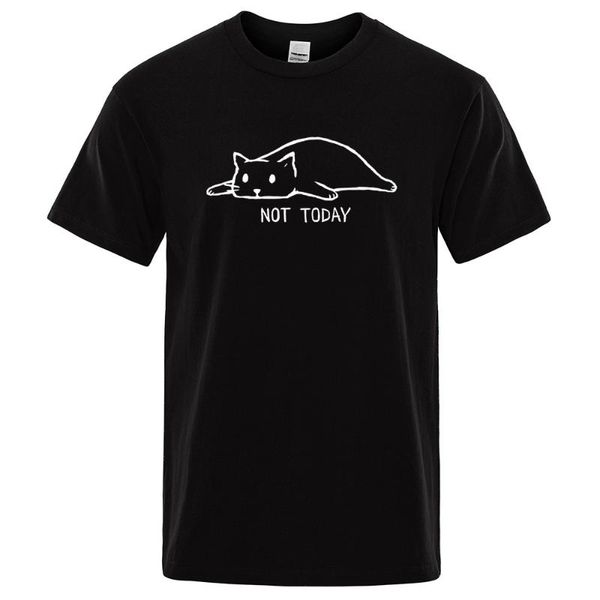

men's t-shirts 2021 fashion summer male lazy cat of sport hip hop t-shirt funny shirt, White;black