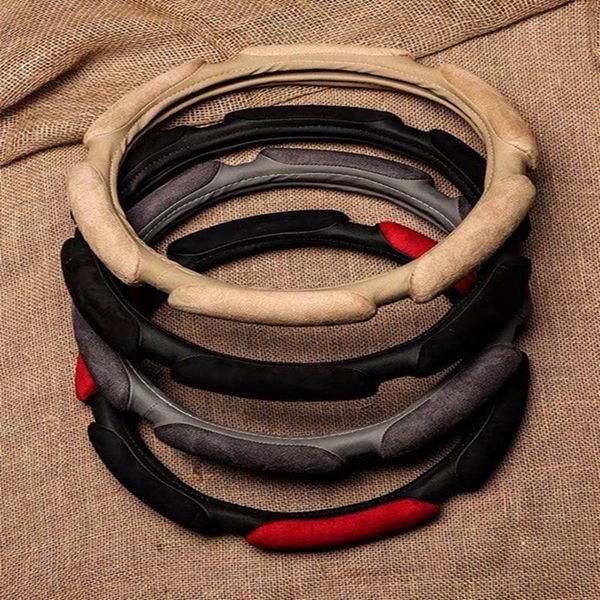 

steering wheel covers 3d stereo car cover winter short plush anti-skid breathable four-season universal