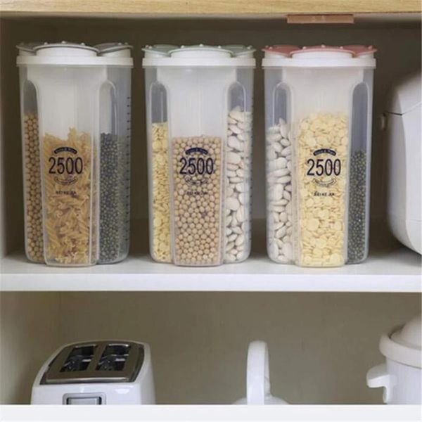 

storage bottles & jars transparent plastic box dry dried container cereal dispenser sugar nuts pot can kitchen
