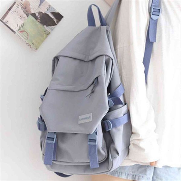 

women waterproof nylon backpack student cute school bag kawaii girls lapfemale fashion book buckle ladies