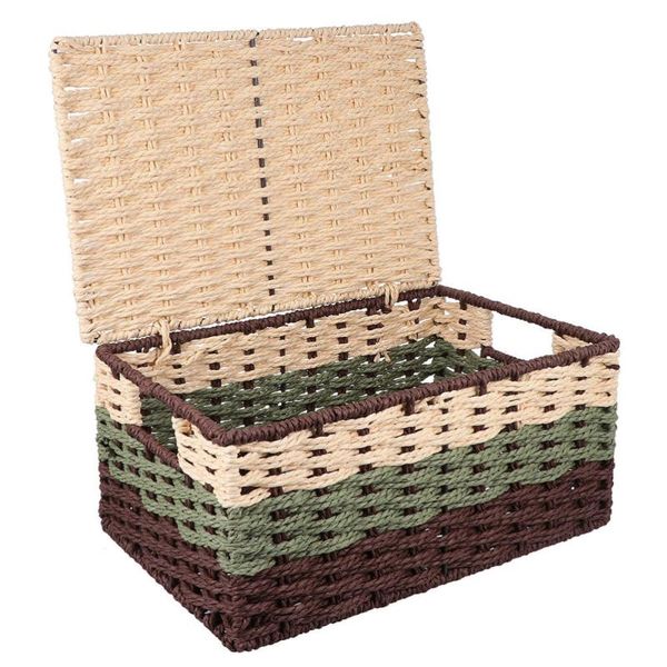 

storage baskets creative woven basket with lid sundries box organizer