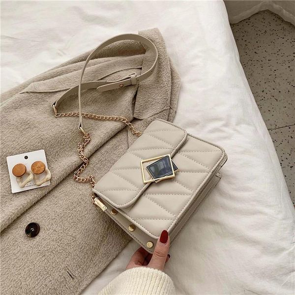 

2021 new fashion chain women bags shoulder solid color pu messenger phone wallets