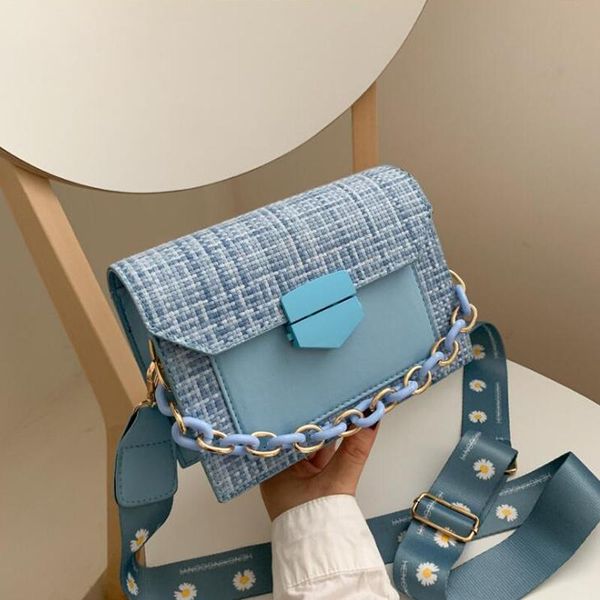 

evening bags wide strap shoulder for women 2021 designer lady handbags and purses fashion chain messenger crossbody