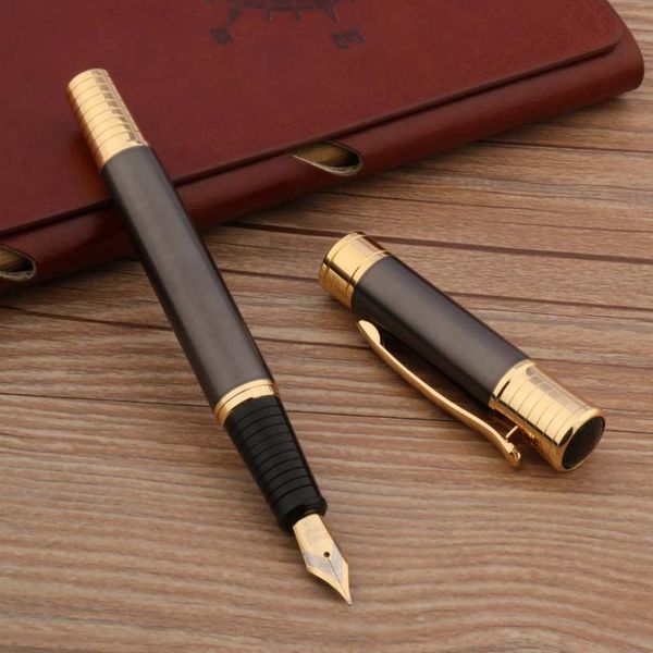 

720 fountain pen golden metal gray stationery office school supplies pens