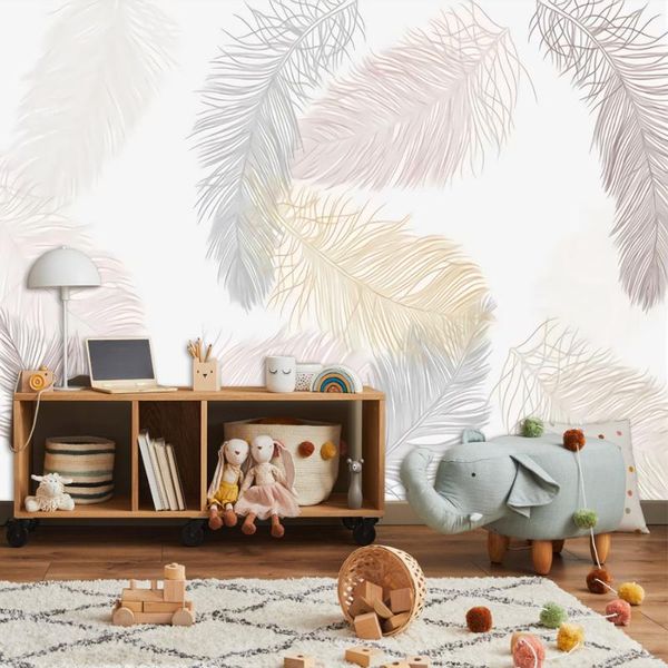 

wallpapers 3d po custom for living room bathroom floor feather cool murals walls paper in rolls stickers simple decor