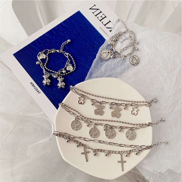 

hand catenary korean version ins net red hip hop dark girl simple cool style bracelet hand decoration fashion niche design bracelet, Golden;silver