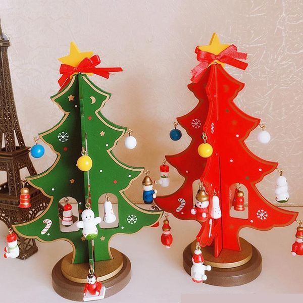 

christmas decorations creative wooden tree decorate gift ornament xmas table