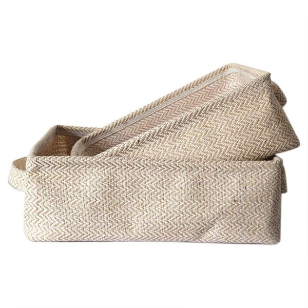 

storage baskets braided jute cloth flowerpot basket cotton linen blended deskbox kids toys sundries organizer