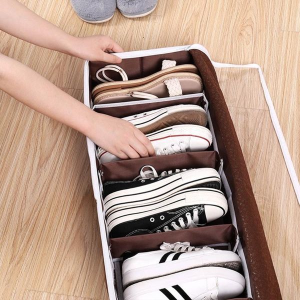 

clothing & wardrobe storage under bed shoe organizer bag with transparent skylight and zippered