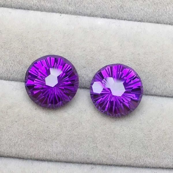 

natural amethyst beautiful violet earrings raw material 7.6ct specifications 10*7.3mm h1015, Black