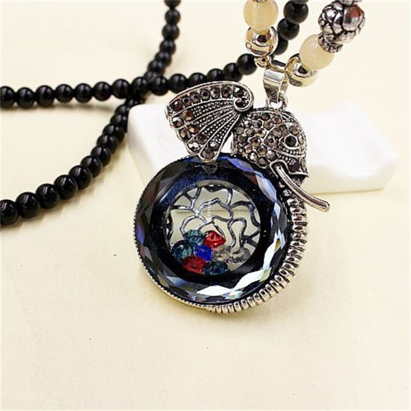 

women's long necklace jewelry fashion buddha bead sweater chain yuman, Silver