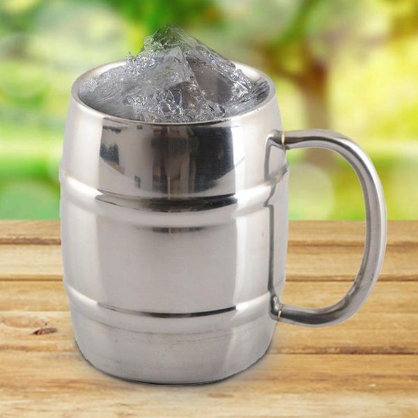 

mugs stainless steel water cup metal household beer coffee tea double-layer travel outdoor camping