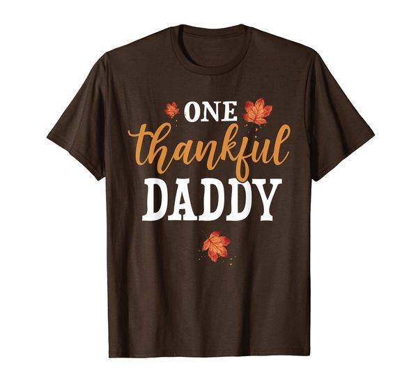 

one thankful daddy family matching thanksgiving costume t-shirt, White;black