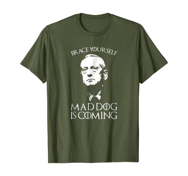 

men's t-shirts brace yourself mad dog is coming general mattis 10452, White;black