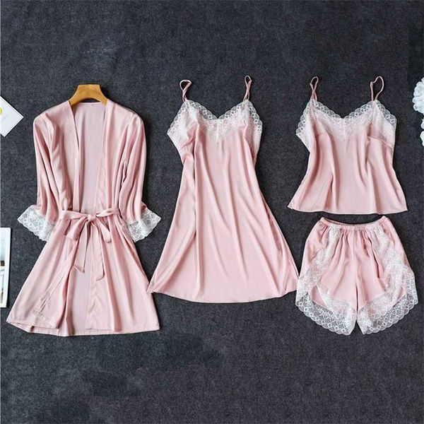 

women pajamas and silk like rest home clothes customized production of lace pajamas 211202, Black;white